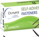 OLYMPX 100 Pcs of 1” Capacity Premium Self Adhesive Prong Paper Fastener Bases, 2.75 Inch Center for Paper File Clip Folder Accessories, 100 per Box - Image 6